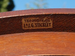 1912-1918 L.&J.G. Stickley decal signature.  "The work of L.&J.G. Stickley".